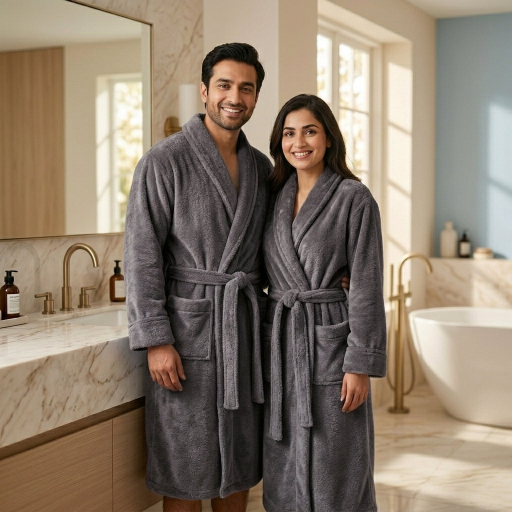 Set Of 2 Bathrobes | Husband & Wife